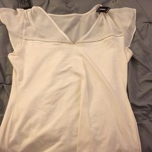 White/cream sheer sleeve blouse